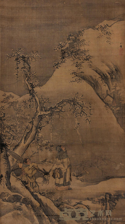 驻骑赏雪图