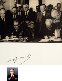 “苏联总书记”勃列日涅夫（Brezhnev）亲笔签名照