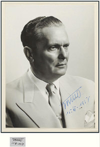 “二战南斯拉夫领袖”约瑟普·铁托（Josip Broz Tito）亲笔签名照