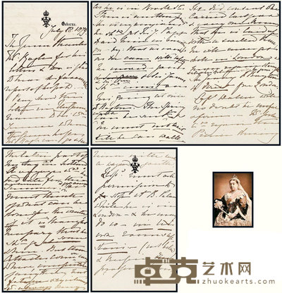 “英国女皇”维多利亚（Queen Victoria）亲笔信 