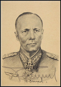 “二战德国陆军元帅”埃尔温·隆美尔（Erwin Rommel）亲笔签名肖像照