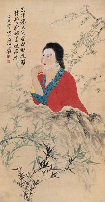 红衣仕女