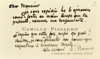 “法国印象派大师”卡米耶·毕沙罗（Camille Pissarro）亲笔信