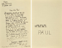 “法国印象派大师”卡米耶·毕沙罗（Camille Pissarro）去世前4个月致小儿子保罗·毕沙罗的亲笔家书