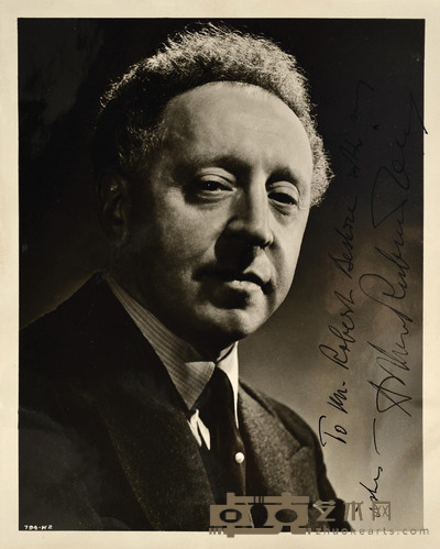 “波兰著名钢琴家”阿图尔·鲁宾斯坦(Arthur Rubinstein)亲笔签名照