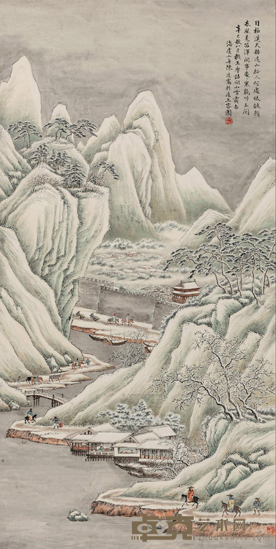 关山雪霁图 