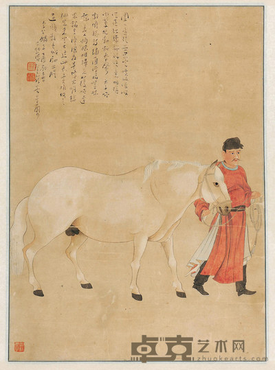 仿唐人牵马图 