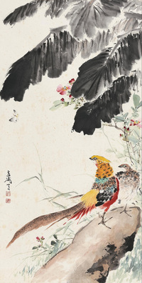 锦鸡芙蓉图