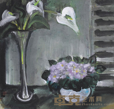花与百叶窗