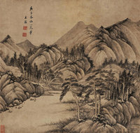 仿董源山水