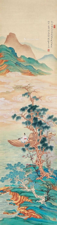 秋山泛舟图