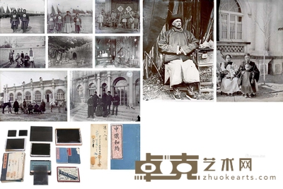 驻京俄军军官大幅玻璃底片及《兵勇源流》等资料一批(52张)
