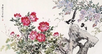 牡丹喜鹊
