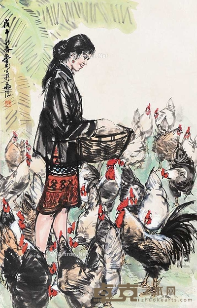 饲鸡图 