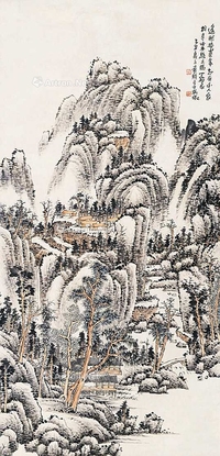 设色山水