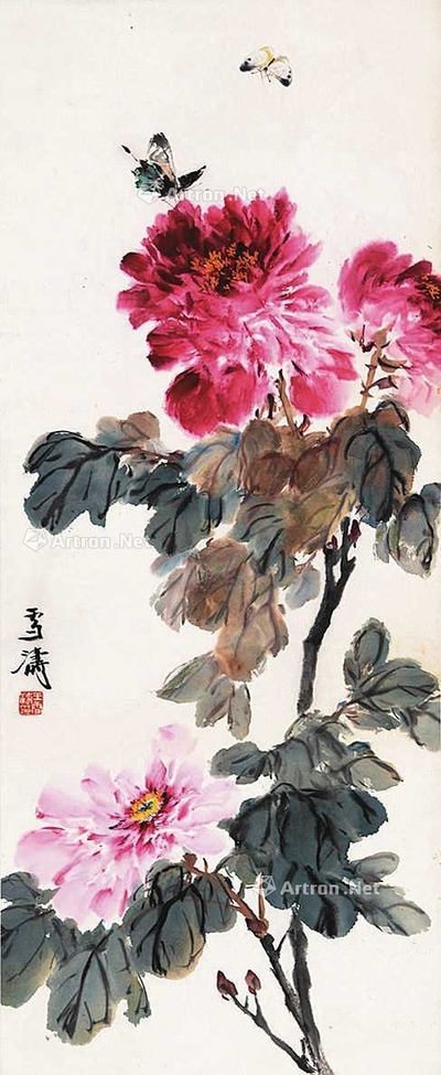 牡丹双蝶图
