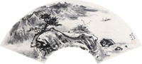 扇面山居图