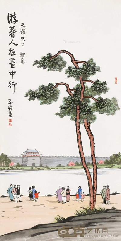 游春人在画中行 