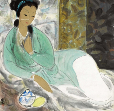 绿衣仕女