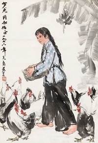 饲鸡图