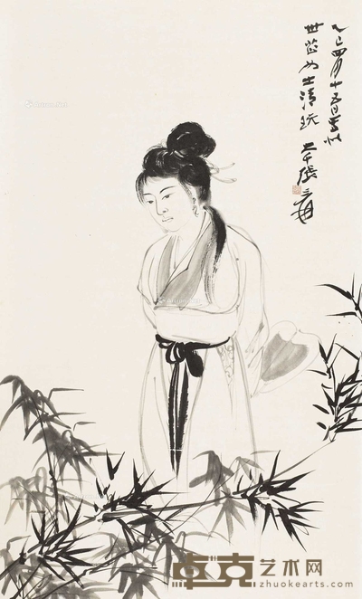 纨扇观竹