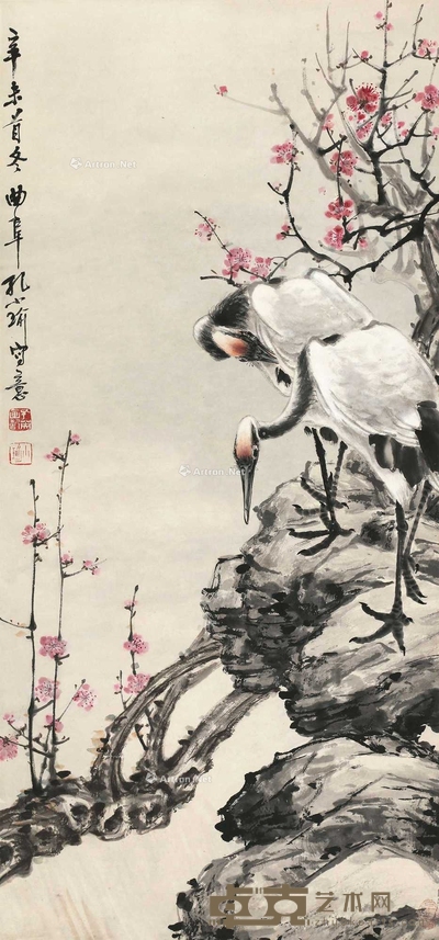 红梅双鹤 