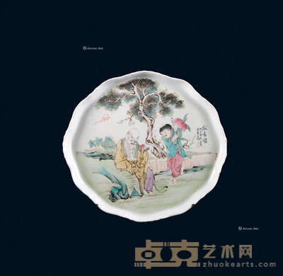 浅绛彩人物盘 
