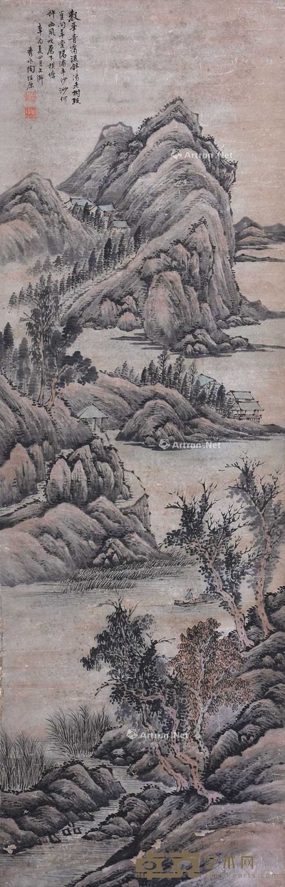 陶绍原 （款） 山水 立轴 135×43cm