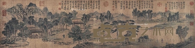 文徵明 （款） 山水 镜片 33×137cm