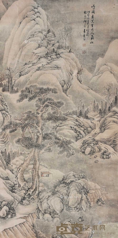 李金谷 （款） 山水 立轴 129×65cm