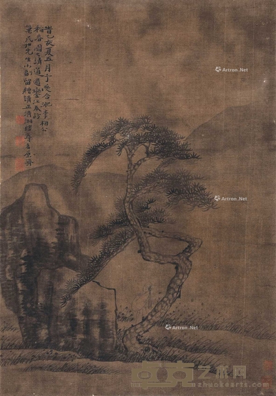 石涛 （款） 松下高士 立轴 70×50cm