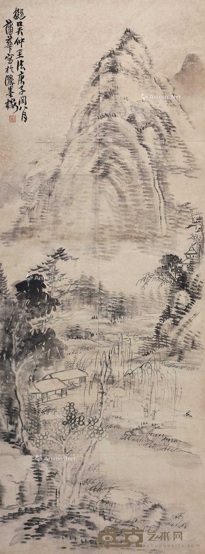 蒲华 （款） 山水 立轴 135×50cm