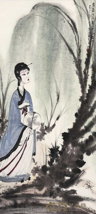 傅抱石 (款) 唐人诗意图 立轴 95×43cm