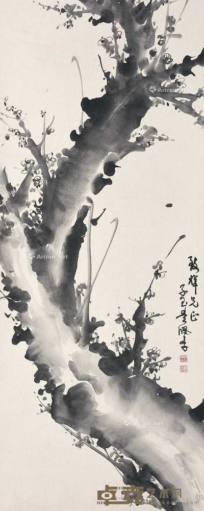 吴佩孚 (款) 墨梅 立轴 133×54cm