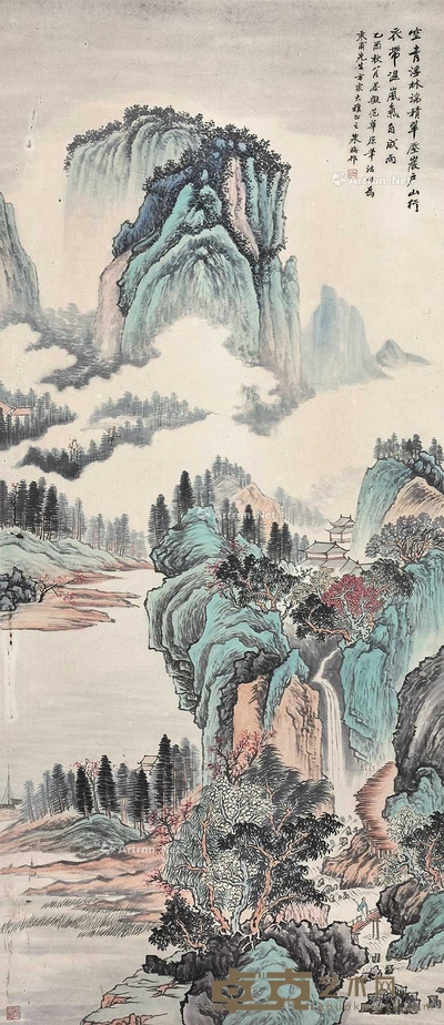 朱梅邨 (款) 山水 立轴 171×76cm