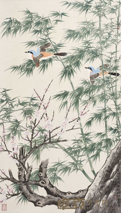 陈佩秋 (款) 花鸟 立轴 100×57cm