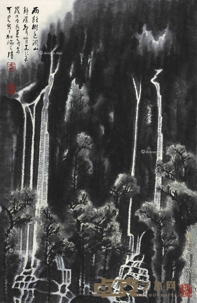 李可染 （款） 山水 立轴 69×45cm