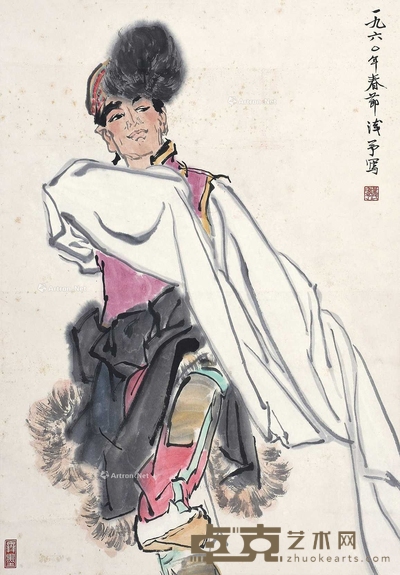叶浅予 (款) 人物 立轴 80×50cm