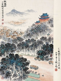 钱松嵒 （款） 鼓楼 立轴