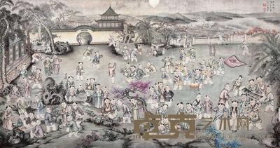 吴光宇 (款) 百子图 镜片 93×175cm