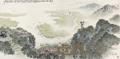 宋文治 (款) 春风又绿江南岸 镜片 68×136cm