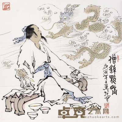 范曾 （款） 僧瑶点睛 镜片 68×68cm