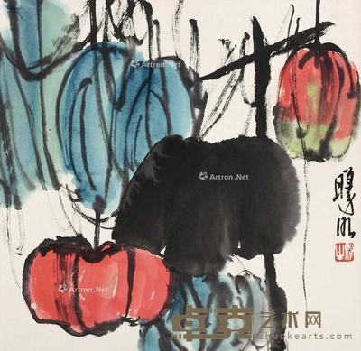 林曦明 （款） 南瓜 立轴 46×47cm