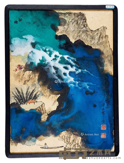 张大千 (款) 山水 镜框 44×32cm