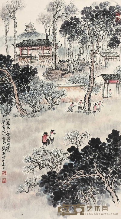 钱松嵒 （款） 山水 立轴 71×39cm