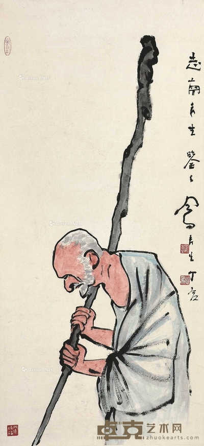 吕凤子 (款) 人物 镜片 92×42cm