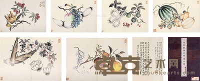 周炼霞 (款) 清供 (六帧) 册页 25×36cm×6