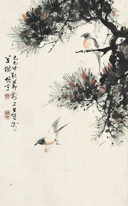 黎雄才 （款） 花鸟 立轴