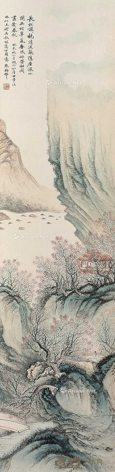 朱梅邨 (款) 山水 立轴 123×30cm