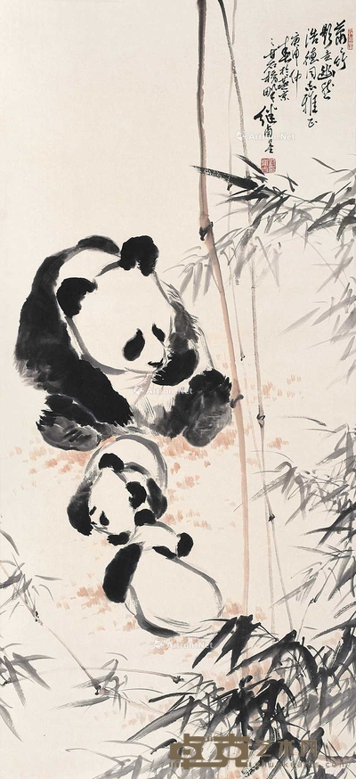 刘继卣 （款） 萧竹影意图 立轴 132×61cm